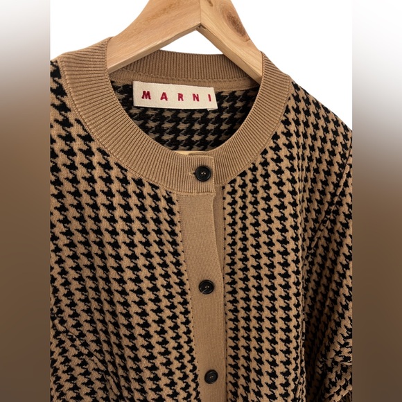 MARNI Houndstooth sculpted cardigan - Picture 3 of 8